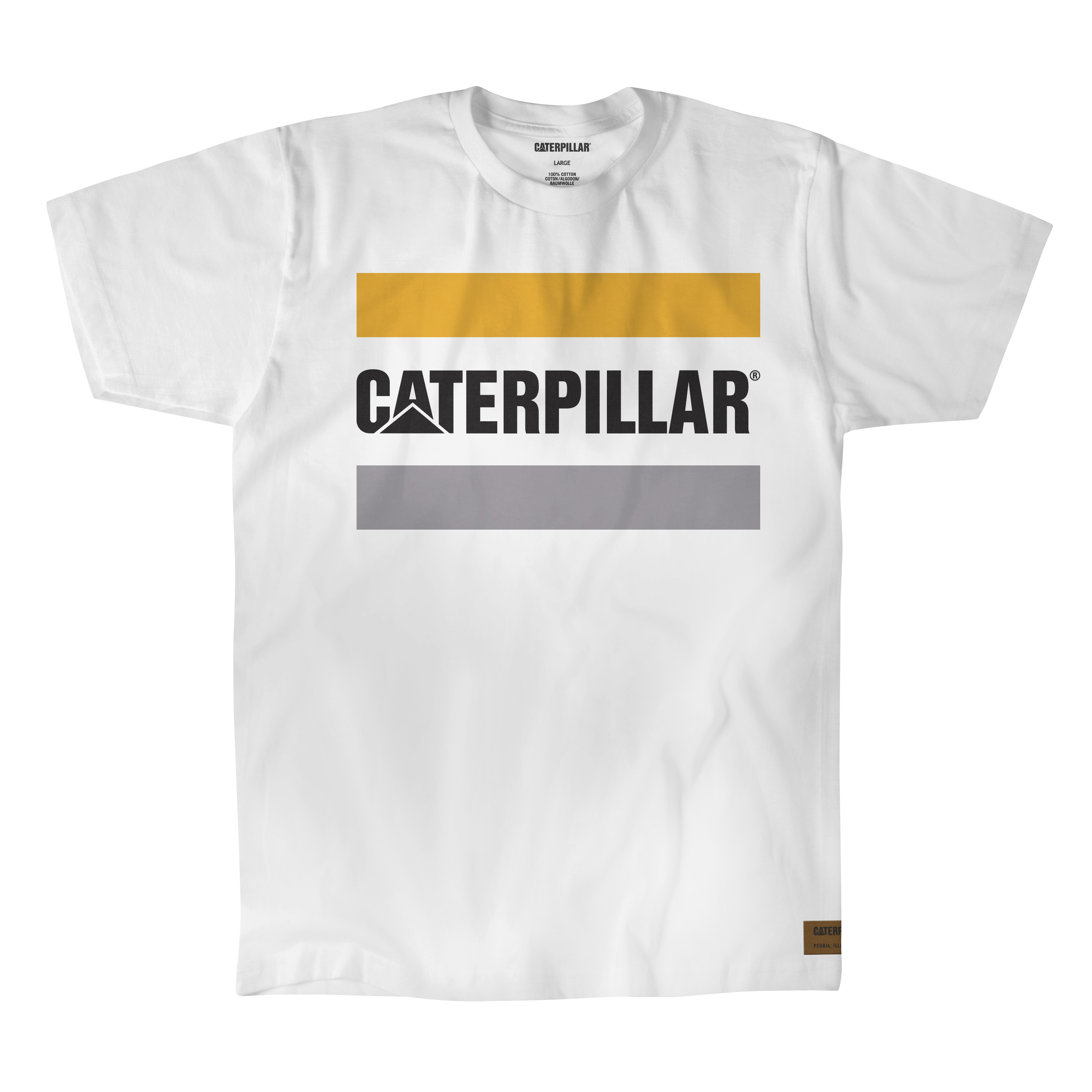 Caterpillar Work Logo - Mens T-Shirts - White - NZ (618JPFDAS)